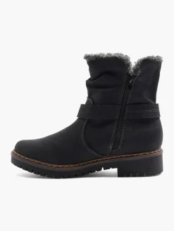 Black Warm Lined Comfort Boots
