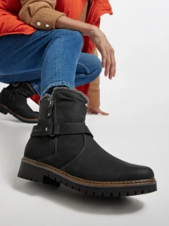 Black Warm Lined Comfort Boots