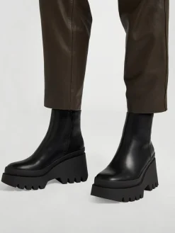 Black Wedge Heeled Chelsea Boot