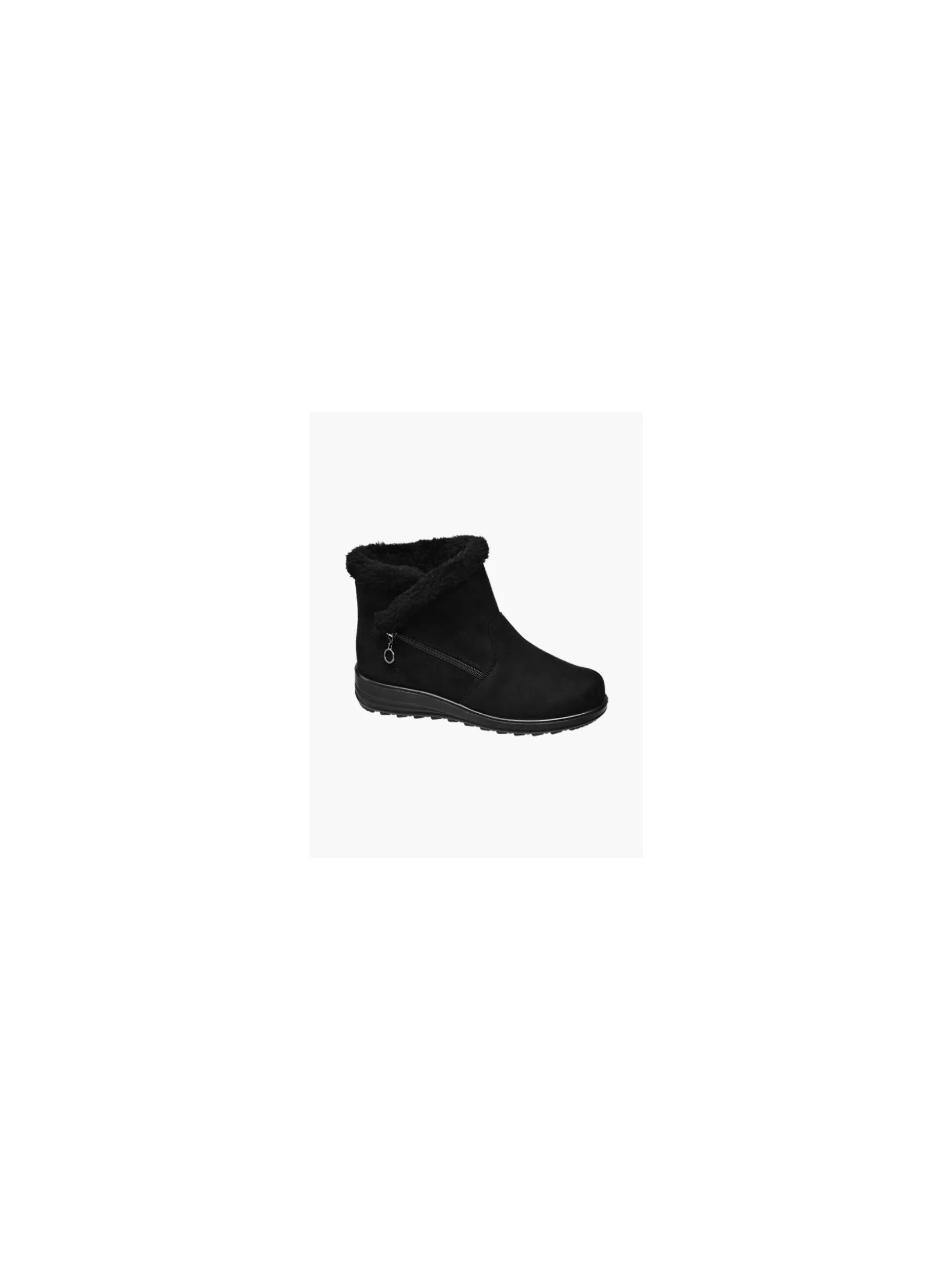 Black Wide Fit Faux Suede Comfort Boots