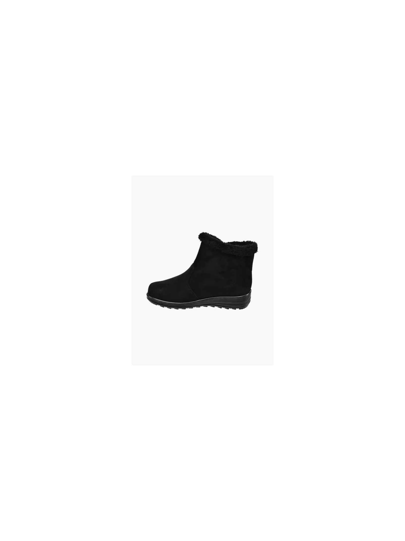 Black Wide Fit Faux Suede Comfort Boots