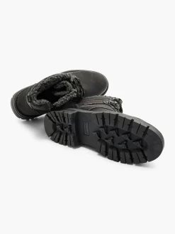 Black/Grey Lace Up Boots