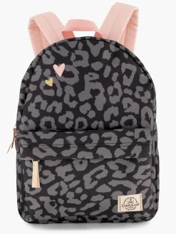 Black/Grey/Pink Leopard Print Backpack