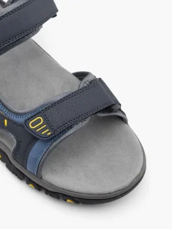 Black/Grey/Yellow Twin Strap Sandals