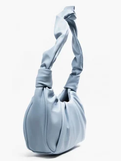 Blue Ruched Handle Handbag