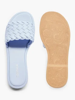 Blue Woven Slip On Sandal