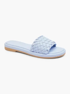 Blue Woven Slip On Sandal