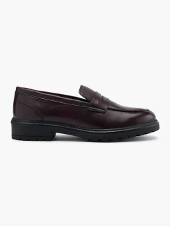 Bordeaux Leather Flat Loafer