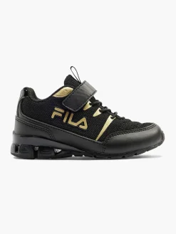 Boys Fila Black And Gold Trainers