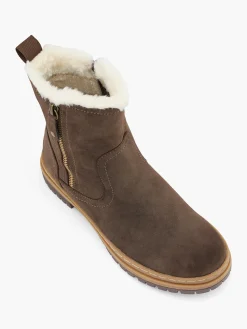 Brown Ankle Boot with Contrasting Sole