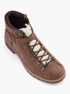 Brown Buckle Detailed Ankle Boot