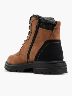 Brown Casual Lace Up Boots