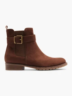 Brown Chelsea Boot with Buckle Detail
