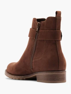 Brown Chelsea Boot with Buckle Detail