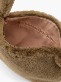 Brown Fluffy Shoulder Bag