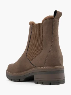 Brown Imitation Faux Fur Chelsea Boot