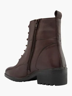 Brown Leather Classic Lace Up Biker Boot