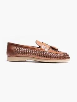 Brown Leather Interweave Loafer