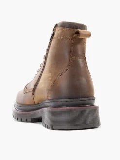 Brown Leather Lace Up Boots