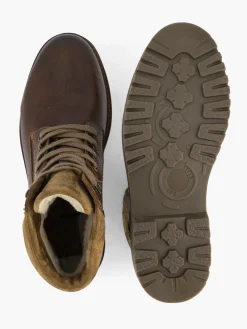 Brown Leather Lace-Up Boots