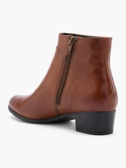 Brown Leather Panelled Mini Boot