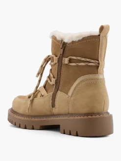 Brown Panelled Lace Up Hiker Boot
