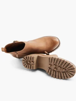 Brown Zip Chunky Ankle Boot