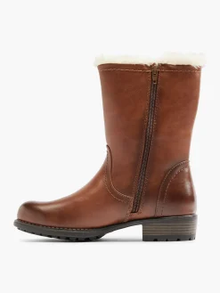 Brown Zip Fur Lined Boot