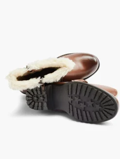 Brown Zip Fur Lined Boot