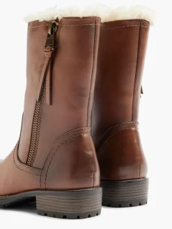 Brown Zip Fur Lined Boot