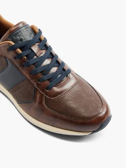 Brown/Navy Casual Lace-up Trainers