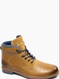 Camel Brown Hush Puppies Lace-up Leather Boot