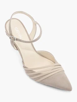 Camel High Heel with Ankle Strap