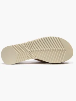 Camel Platformed Espadrille Slider with Double Buckle Detail