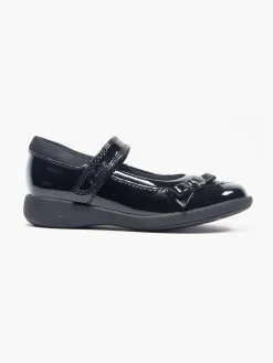 Clarks Junior Girl Black Patent Leather School Shoes - Wide Fit (G)