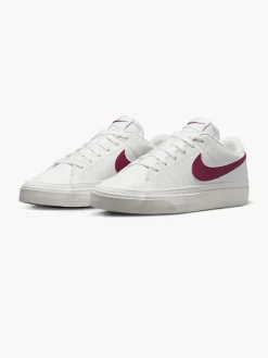 Court Legacy White/Rosewood Pink Lace-up Trainer