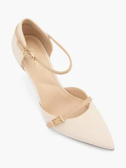 Cream Ankle Strap Heel