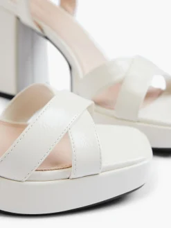 Cream Patent Platform Heel