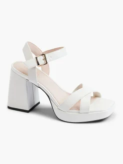 Cream Patent Platform Heel