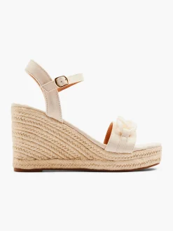 Cream Wedge Heel with Chain Detail
