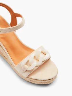 Cream Wedge Heel with Chain Detail