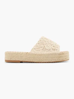 Cream Woven Detailed Platform Espadrille