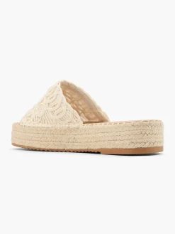 Cream Woven Detailed Platform Espadrille
