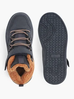 Dark Blue/Orange Junior Boys Velcro Hi-top