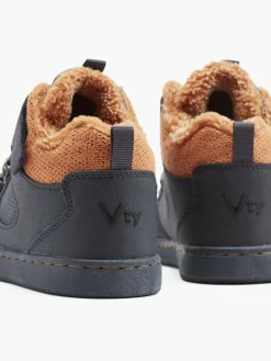 Dark Blue/Orange Junior Boys Velcro Hi-top