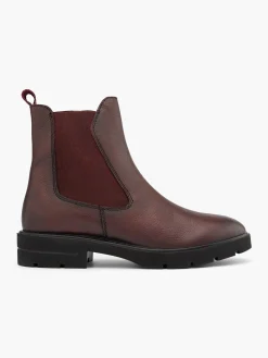 Dark Red Leather Classic Chelsea Boot