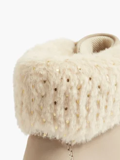 Faux Fur Apricot Lace-Up Winter Boots