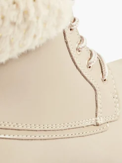 Faux Fur Apricot Lace-Up Winter Boots