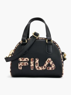 Fila Leopard Print Detailed Black Handbag