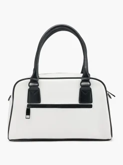 Fila White and Black Contrast Handbag with Adjustable Shoulder Strap